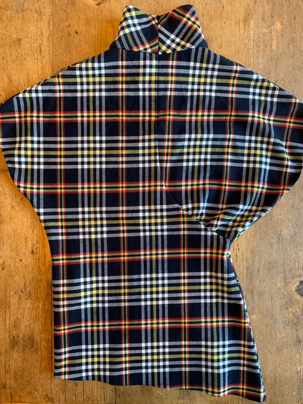 Zara Woman Black Plaid Top with Yellow and Red Accents - Picture 7 of 16